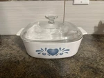 Corning Ware Corelle Blue Hearts (1.5 Qt) Casserole Dish A-1.5-B. Fixed Price $14.95.