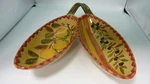 Italica Ars Italian Pottery Double Leaf Dish Bowl Handle Mid Century. Fixed Price $26.24.