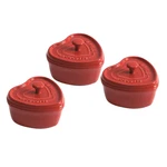 Brand New Box! Staub Set Of 3 Mini Heart Shaped Ramekins Cocottes 4". Fixed Price $40.00.