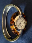 Women's Watch Focus Quartz Leopard Spot Case Stainless Steel Back Bangle Strap. Fixed Price $30.00.