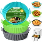 Komzon Pack Air Fryer Silicone Liners, 8INCH Medium, 3PCS: Blue+green+grey. Fixed Price $13.83.