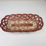 Temptations Ovenware Old World Oval Bread Basket Lattice Weave Red. Fixed Price $14.95.