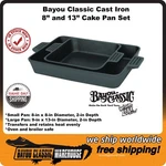 Bayou Classic Cast Iron 2 Piece 8" And 13" Cake Pan Set 7474 Great Gift Idea. Fixed Price $84.88.