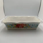 The Pioneer Woman Rectangle Sweet Rose Stoneware Dish W/ Lid Ruffled Edges. Fixed Price $14.95.
