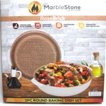 Marble From Eco+chef Stoneware Baking Dish Set Rose Brick 10" & 12". Fixed Price $39.99.