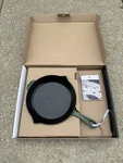 Staub Cast Iron 10-INCH Fry Pan Skillet, Basil Green, Great Condition W/ Book. Fixed Price $99.99.