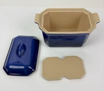 Le Creuset Stoneware Pate Terrine With Lid Press Blue Lapis 10.22 0.72 Qt 7.8. Fixed Price $75.00.