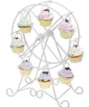 Godinger Ferris Wheel Holder Rotates Holds 8 Cupcakes White Metal. Fixed Price $66.99.