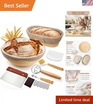 Eco-friendly Sourdough Baking Set: 9-INCH Round & 10-INCH Oval Baskets Included. Fixed Price $39.99.