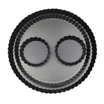 & Inch Round Tart Pans With 2PCS 11''+9''+4'', Black. Fixed Price $36.99.