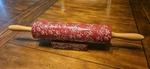 Temptations Red Floral Lace Bakeware Rolling Pin With Stand 18". Fixed Price $19.99.
