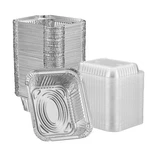 1 Lb Disposable Aluminum Foil Takeout Pans With Clear Dome Lids, 5" X 4" 5.... Fixed Price $20.21.
