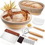 Sourdough Proofing Basket Gift Set, 9" Round And 10" Oval Banneton Bread Baking. Fixed Price $38.64.