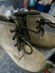 Paper F Kids Combat Boots Wax Leather Polka Dot Beige Us 31 Zip Lace. Fixed Price $12.00.
