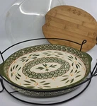 Temp-tations Tara Piece Old World Baker Set Lid, Cutting Board, Rack 14. Fixed Price $35.00.