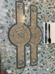 Inff Silicone Non-stick Baking Mat Set, Gray & Beige, Round With Handles, Brush. Fixed Price $10.00.