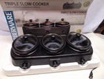 Farberware Triple Slow Cooker 3 Large 1.5 Quart Pots Individual Temperature Md. Fixed Price $29.99.
