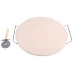 Classic Cuisine Pizza Stone 15" W Cutter Metal Serving Rack Durable Baking Set. Fixed Price $37.89.