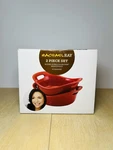 Rachel Ray 2-PIECE Bubble & Brown Oven Round Bakeware Set Red. Fixed Price $29.99.