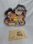 New 1980 Wilton Popeye The Sailor Man Aluminum Cake Pan Baking Mold #502-1719. Fixed Price $8.50.