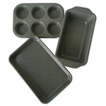 Toaster Oven 3-PIECE Bakeware Set Non-stick Silver Granite Finish Small. Fixed Price $50.09.