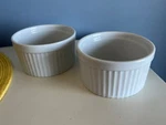Set Of 2 Hic Harold Import Co 8OZ White Porcelain Ramekin Souffle Dish. Fixed Price $12.50.