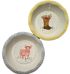 Two (2) Pioneer Woman Sweet Romance 4.75" Mini Pie Plates Stoneware. Fixed Price $28.00.