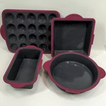 Trudeau Structure 4-PIECE Bakeware Set Silicone Muffin Square Loaf Round Pan. Fixed Price $35.49.