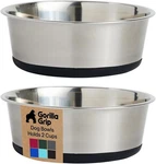 Gorilla Grip Dog Bowls 2 Pack Cup Stainless Steel Pet Food Water Non Slip. Fixed Price $27.99.