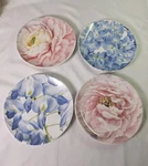 Modern Southern Home Set Of Four 8" Salad Plates Stoneware Floral Design W/ Box. Fixed Price $22.27.