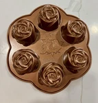 Nordic Ware Rosebud Cakelet Baking Pan 6 Mini Flower Cast Aluminum. Fixed Price $25.00.