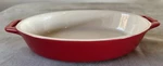 Staub Oval Ceramic Baking Roasting Dish Casserole 11"X6.5" 2.4 Qt. Red Nwob. Fixed Price $39.99.