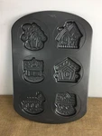 Wilton Christmas Bakeware Cookie Pan 6 Cavity Non Stick Gingerbread Village. Fixed Price $8.00.