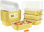 Lnyzqus 1LB Small Aluminum Pans With Lids 30 Pack, 16OZ Foil Baking Tins. Fixed Price $23.37.
