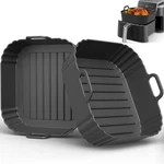 Pintaur Square Silicone Air Fryer Liners 2 Pack, Compatible 5-6.5QT, Black. Fixed Price $18.94.