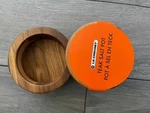 Le Creuset Teak Salt Pot Crock, 4" Round, Swivel Lid, Nwt. Fixed Price $59.99.