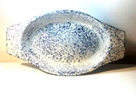 Monmouth Stoneware Usa Blue Sponge Oval Au Gratin Casserole Baking Dish 12 Oz. Fixed Price $18.00.