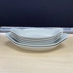 Vtg Hic Harold Import Co Gratin Baking Dish Oval White Porcelain 10 (X4) 12 (X2). Fixed Price $65.00.