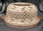 2 Pc Temptations By Tara Old World Brown Cake Dome 11 1/4 Platter. Fixed Price $58.00.