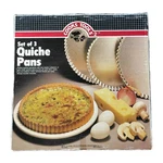 Vtg Cooks Tools Set Of 3 Quiche Removable Bottom Pans 7.5" 9" 10.5" Nos. Fixed Price $25.50.