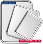 Wildone Baking Sheet Set Of 3, Stainless Steel Cookie Cooking Pan Fo. Fixed Price $36.58.