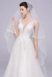 White Lace A-line Wedding Dress Sz 10 Neck Tulle Bridal Gown And Veil Set. Fixed Price $99.99.