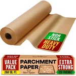 260 Sq.ft Unbleached Parchment Paper For Baking Roll With Cutter, Heavy Dut.... Fixed Price $23.09.