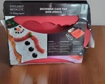 Chicago Metallic Cake Pan With Stencil Holiday Baking Silicon Snowman New Box. Fixed Price $12.99.