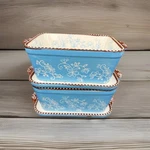Temptations Floral Lace Light Blue 0.75 Qt Loaf Pan Baker With Trays Set Of 2. Fixed Price $39.99.