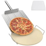"dcyourhome Round Pizza Stone With Rack For Oven, Bbq Grilling, Natural Cordi.... Fixed Price $76.27.