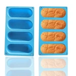 Akingshop Hot Dog Bun Pan 2 Pack 4 Cavity Silicone Molds, Non-stick French Bre. Fixed Price $17.50.