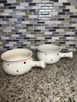 Temptations Polka Dot Soup Bowl W/ Handle Snack Plate Set Of 2 - Ovenware. Fixed Price $24.99.