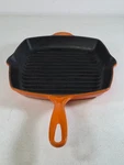 Creuset Signature Square Grill Pan 10.25" Enameled Cast Iron Cerise Red. Fixed Price $49.95.