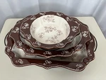 Set Of 3 Temptations Presentable Ovenware Tara Floral Pans Casserole Dish Racks. Fixed Price $31.49.